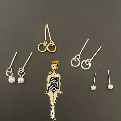 HOOP EARRINGS PEARL EARRINGS Doll Jewelry VINTAGE REPRO Barbie 4 Pairs • $9.99