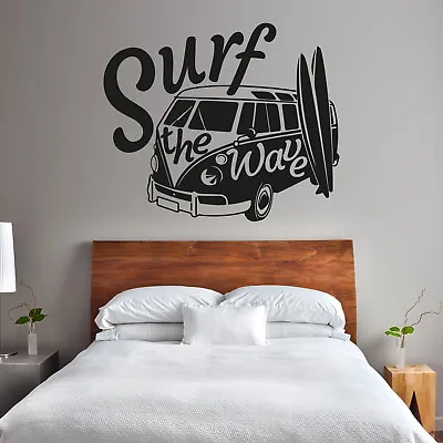 £35.68 • Buy SURF THE WAVE Wall Art Sticker Vinyl Transfer Graphic Decal Home Decor UK