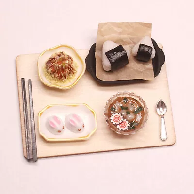 1:12 Dollhouse Miniature Breakfast Set Sushi  Spoon Kitchen Food Tableware Decor • $21.54