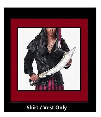 Rogue Pirate Long Sleeve Black SHIRT Halloween CALIFORNIA COSTUME Men Sz Medium  • $15.99
