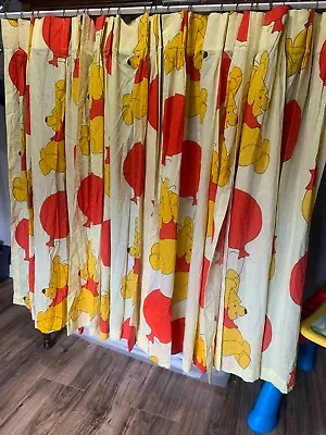 4 Vintage Disney Winnie The Pooh SEARS Roebuck Perma Prest Curtains +bed Ruffle • $39.99