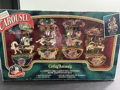 Vtg Mr Christmas Animated Holiday Carousel 4 Ornaments Non Music Moving Horses • $9.99