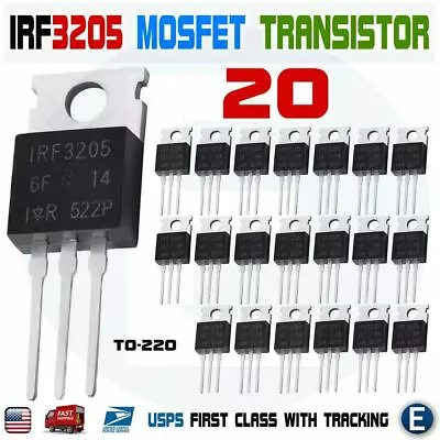 20pcs IRF3205 IR MOSFET N-CHANNEL 55V/110A TO-220 HEXFET Power Transistor IRF • $9.40