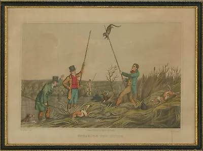 J. Clark After H. Alken - 1820 Aquatint Spearing The Otter • £50