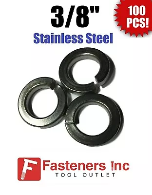 (Qty 100) 3/8  Stainless Steel Regular Split Lock Washers Type 18-8 • $10.99