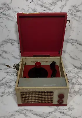 Teentime VM Voice Of Music Record Player Model 625 Turntable Vintage 1956 Red • $89