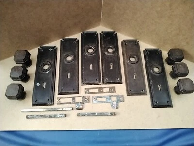 £30 • Buy Bakelite Door Knobs Handles With Back Plates & Accessories X 6 - Brown