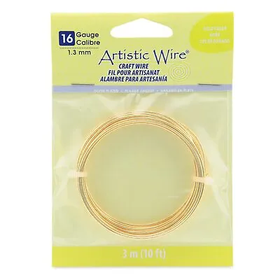 Artistic Wire Silver Plated 16 Gauge Gold Coloured Copper Wire • £13.99