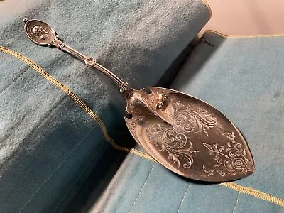 John Wendt Medallion Antique 1860’s  Sterling Silver Pie Server With Applied Fly • $1200