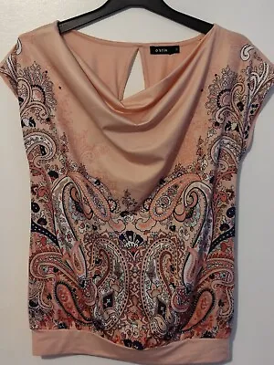 £2.99 • Buy Ladies Top T-shirt Office Outfit Peach Colour With Ornament Size 10 