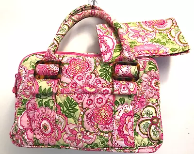 2 PC Vera Bradley Petal Pink Lucy Purse Small Satchel Made USA + Checkbook EUC • $9.99