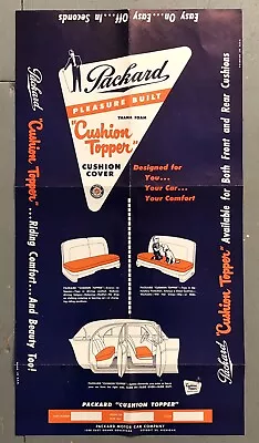 Vintage PACKARD Auto Car Dealer CUSHION TOPPER Poster Advertising Sign 24x13 • $145