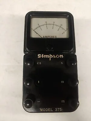 Simpson Model 375 Ammeter 25 Amp Multi Range Analog. Not TESTED. K8 • $20