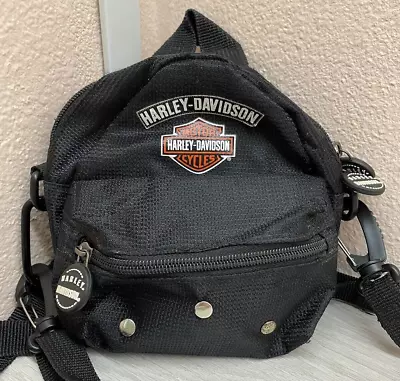 Harley Davidson Mini Me Backpack Fanny Pack Crossbody Purse Belt Bag Black Rust • $13.50