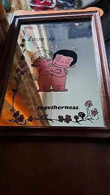 Vintage 1970's Kim Casali Love Is Togetherness Picture Mirror Collectable Retro • £28