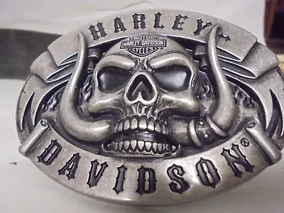 Harley Davidson Skull Belt Buckle 2018 4  Wide With HD Conchos Belt Size 42 • $65