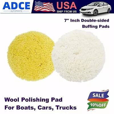 7  Inch Wool Buffing Pad Double Side 100% Natural Wool Pad Cutting And Polishing • $22.80