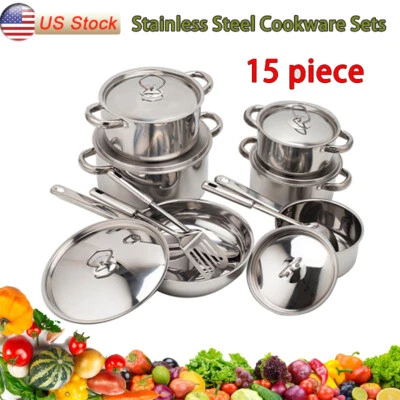 $69 • Buy 15 Piece Cookware Set Nonstick Pots And Pans Home Kitchen Cooking Non Stick NEW