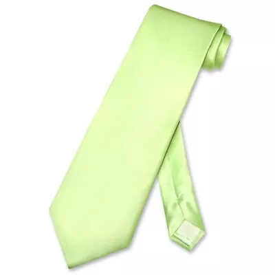 Biagio 100% SILK NeckTie EXTRA LONG Solid LIME GREEN Color Mens XL Neck Tie • $18.95