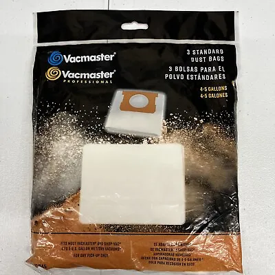 $10.95 • Buy Vacmaster 4-5 Gallons Standard Dry Vacuum Dust Filter Bags DVB45