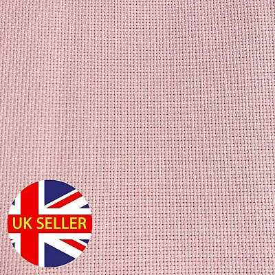 Pink Aida 14 Count Cross Stitch Fabric Material 100% Cotton Colour • £7.55