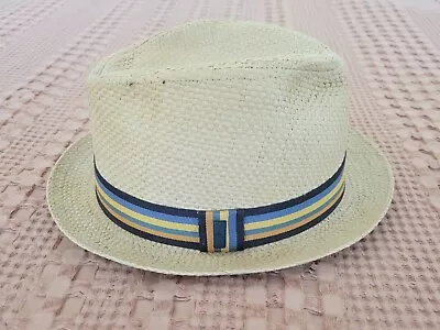 Quiksilver Khaki Wicker Straw Fedora Hat Adult One Size Unisex • $13.49