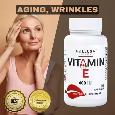 VITAMIN E - Wrinkles Dark Spots Skin & Immune Health Arrhythmias Heart 60 Cap • $14.98