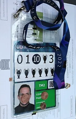 TICKET Accreditation UEFA Champions League Final 28.5.2022 Liverpool Real Madrid • £124.29