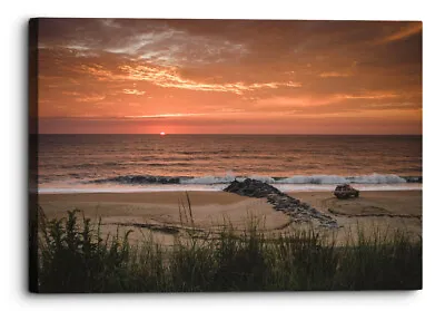£31.49 • Buy Seascape Beach Sunset Orange Canvas Print Wall Art Picture Home Decoration