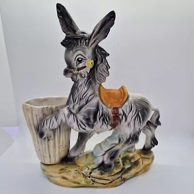 Vintage Italian Majolica Porcelain Vase Saddled Donkey Marked • £25