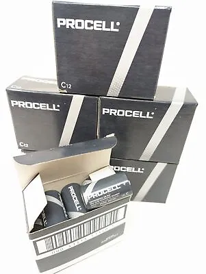 Duracell Procell C12 1.5V C Batteries PC1400 Alkaline C-Cell Battery Value Lot • $14.14