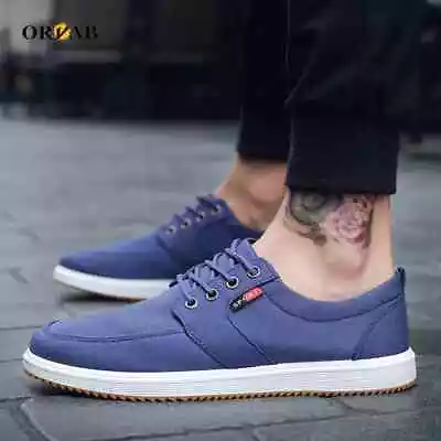 Transpirables Zapatos De Lona Casual Para Hombres Zapatillas Moda Verano Calzado • $36.39