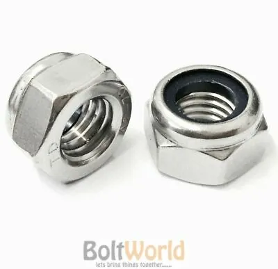 A2 Stainless Nyloc Insert Nuts Standard Pitch Din 985 Nylon Lock Nut Type T  • £4.40