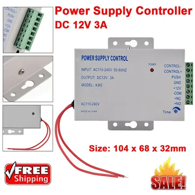 12V 3A 30W Power Supply For Door Access Control System Control Electric Lock • £17.53