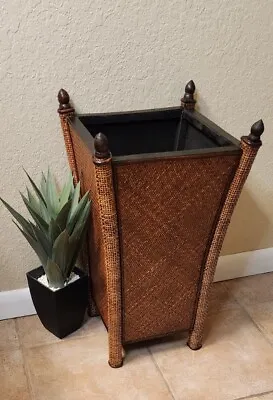 Vintage Cane Wicker Umbrella Holder Stand • $119.96