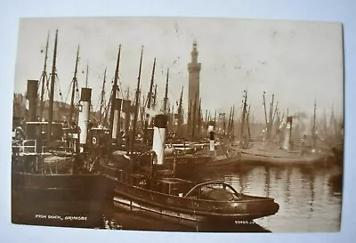 £8 • Buy Postcard Grimsby Fish Dock Lincolnshire Posted 1933 Valentines Real Photo RP
