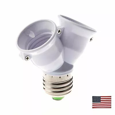 E27 1 To 2 LED Light Lamp Bulb Adapter Converter Split Splitter Base Socket HO • $3.99