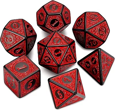 DND Polyhedral Dice Set With Dice Bag Dungeons And Dragons RPG MTG Role Playing • $17.45