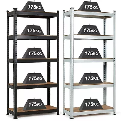 Garage Shelves Shelving 5 Tier Unit Racking Boltless Heavy Duty Storage Shelf • £19.95