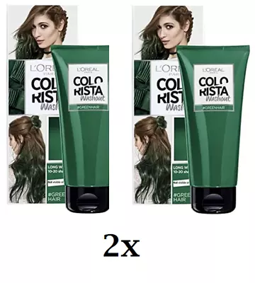 £7.99 • Buy 2x L'Oreal Colorista Washout Green Semi-Permanent Hair Dye Shampoo - 80ml