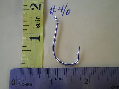 100 Pcs. Stainless Steel Mustad 92554 Hooks Size #4/0 - Offset • $16.99