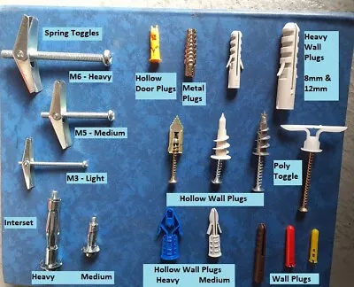 £5.40 • Buy Wall Plugs & Fixings - ALL TYPES - Screws Hollow Wall, Plasterboard Cavity, Stud