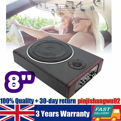8'' Car Underseat Slim Amplifier Subwoofer Audio Amp Sub Bass Box Speaker 600W • £53