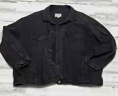 Original Venezia Sportswear Black Denim Jacket Size 22/24 Style 4286 01  • $16.99