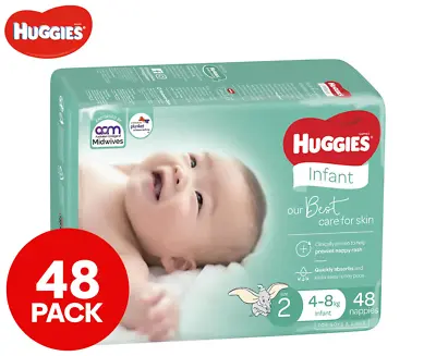 $62.82 • Buy Huggies Ultimate Infant Size 2 4-8Kg Nappies 48Pk