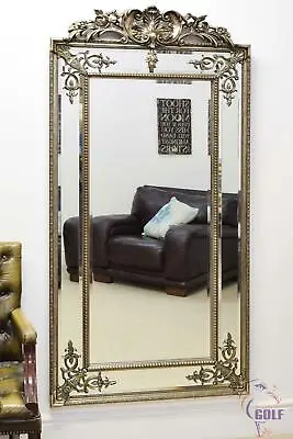 £392.99 • Buy Large Silver Ornate Gilt Antique Wall/Leaner Mirror 6Ft X 3Ft, 183cm X 92cm