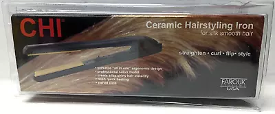 CHI Original Ceramic Hairstyling Iron Straighten Curl Flip Style #5872 Sealed • $34.99