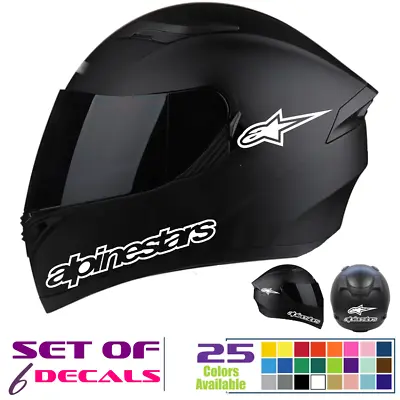 Helmet Vinyl Decal 6 Pcs Set Alpinestars Motorcycle Helmet Decals Sticker • $8.99