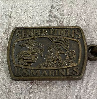 Vintage USMC Marines Semper-Fi Keychain Keyring Key Ring Chain • $18.50