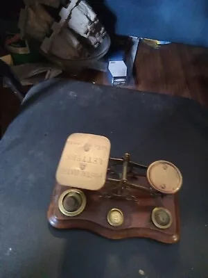 Vintage Brass Letter Scale W/ Weights For Postal Rates  • $21.55